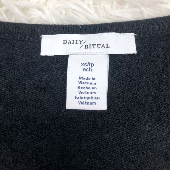 Daily Ritual Black Long Sleeve Drawstring Dress XS - Picture 7 of 9